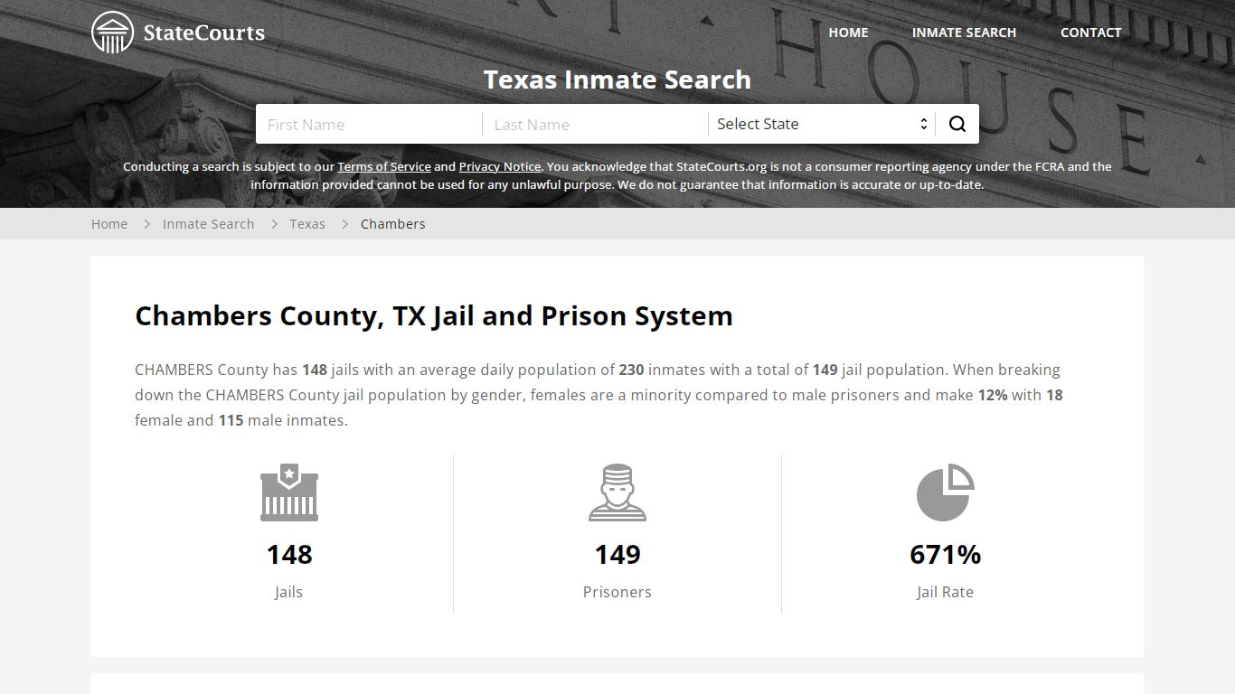 Chambers County, TX Inmate Search - StateCourts